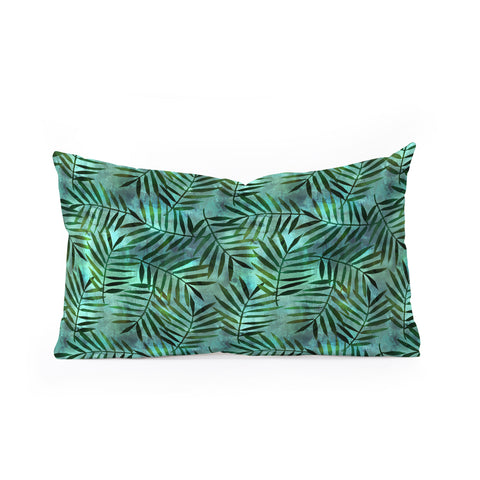 Schatzi Brown Goddess Palm Emerald Oblong Throw Pillow