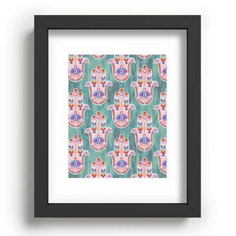 Schatzi Brown Hamsa Mint Recessed Framing Rectangle