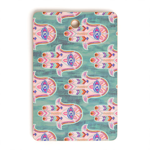 Schatzi Brown Hamsa Mint Cutting Board Rectangle