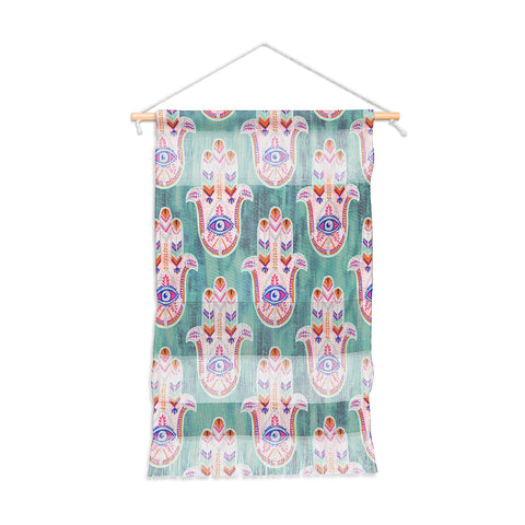 Schatzi Brown Hamsa Mint Wall Hanging Portrait
