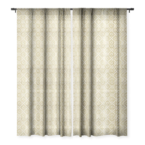 Schatzi Brown Hara Tiles Golden Sheer Window Curtain