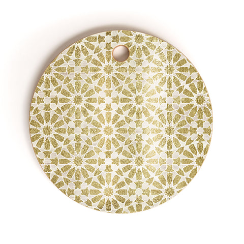 Schatzi Brown Hara Tiles Golden Cutting Board Round