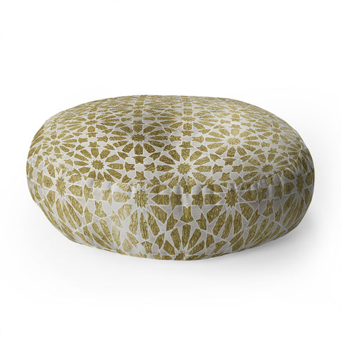 Schatzi Brown Hara Tiles Golden Floor Pillow Round