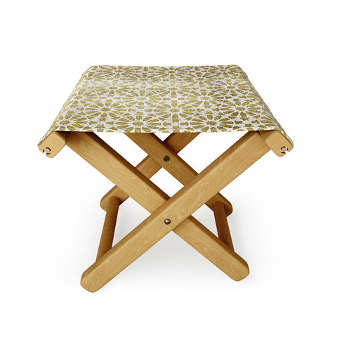 Schatzi Brown Hara Tiles Golden Folding Stool