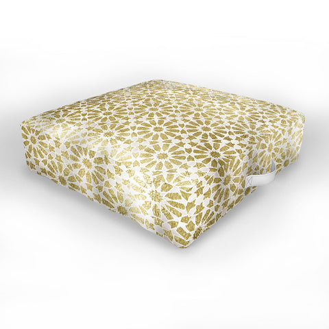 Schatzi Brown Hara Tiles Golden Outdoor Floor Cushion