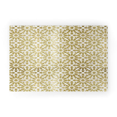 Schatzi Brown Hara Tiles Golden Welcome Mat