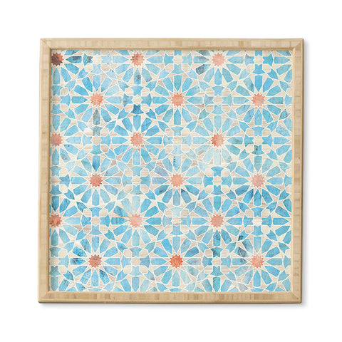Schatzi Brown Hara Tiles Light Blue Framed Wall Art