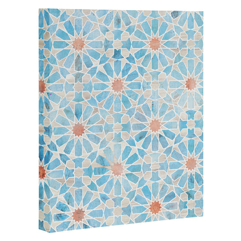 Schatzi Brown Hara Tiles Light Blue Art Canvas