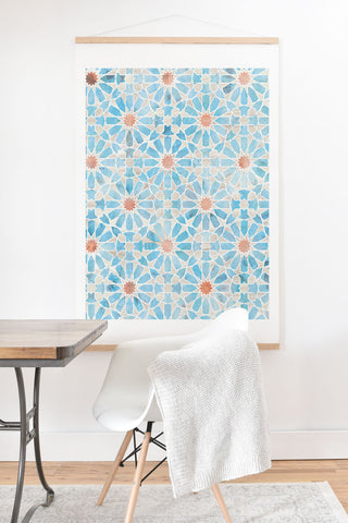 Schatzi Brown Hara Tiles Light Blue Art Print And Hanger