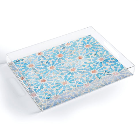 Schatzi Brown Hara Tiles Light Blue Acrylic Tray