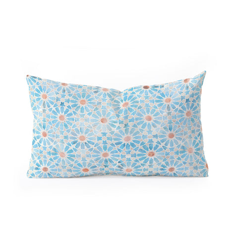 Schatzi Brown Hara Tiles Light Blue Oblong Throw Pillow