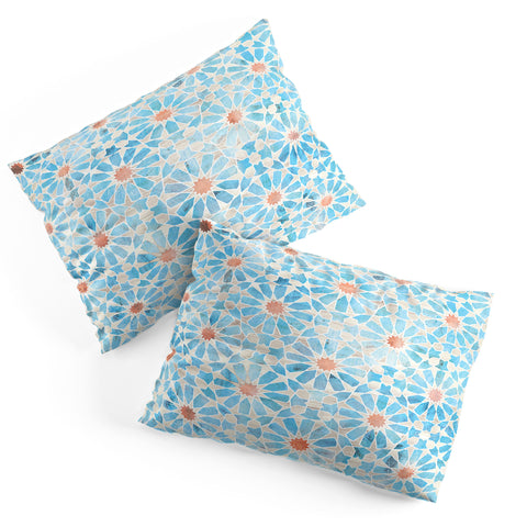 Schatzi Brown Hara Tiles Light Blue Pillow Shams
