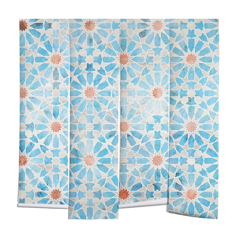 Schatzi Brown Hara Tiles Light Blue Wall Mural