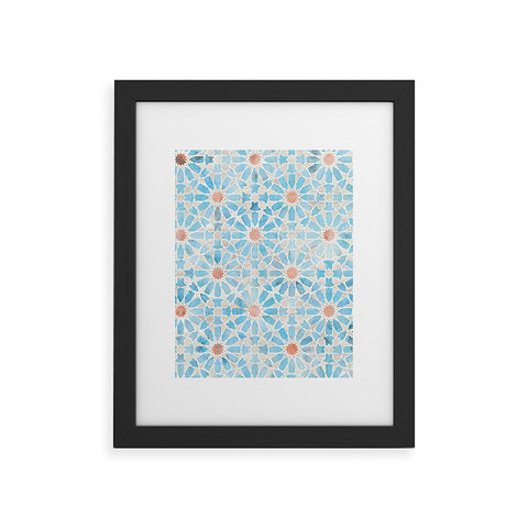 Schatzi Brown Hara Tiles Light Blue Framed Art Print
