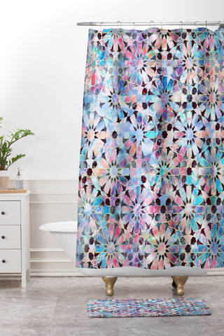 Schatzi Brown Hara Tiles Multi Shower Curtain And Mat