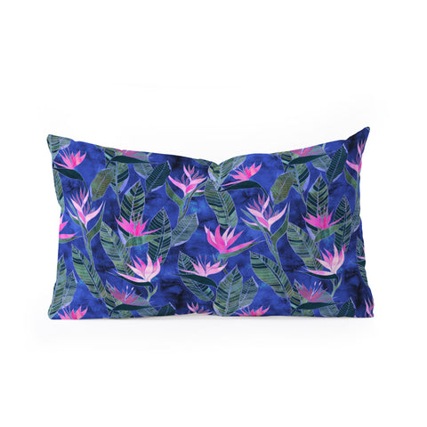 Schatzi Brown Hawaii Flower 1 Blue Oblong Throw Pillow