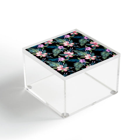 Schatzi Brown Hawaii Flower 2 Black Acrylic Box