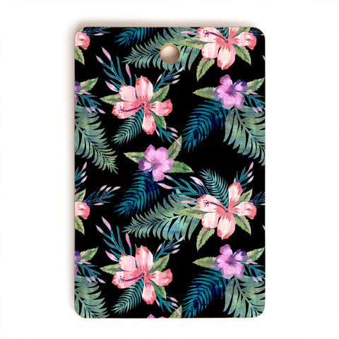 Schatzi Brown Hawaii Flower 2 Black Cutting Board Rectangle