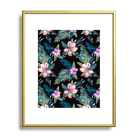 Schatzi Brown Hawaii Flower 2 Black Metal Framed Art Print
