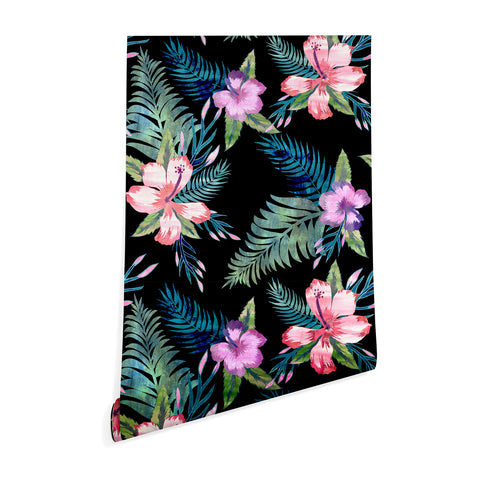Schatzi Brown Hawaii Flower 2 Black Wallpaper