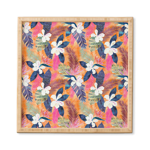 Schatzi Brown Hawaii Flower 4 Orange Framed Wall Art