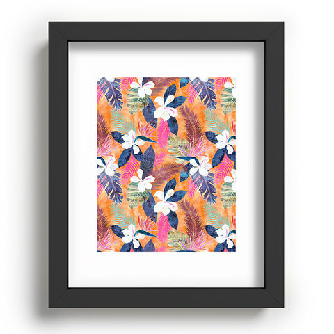 Schatzi Brown Hawaii Flower 4 Orange Recessed Framing Rectangle