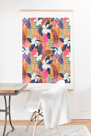 Schatzi Brown Hawaii Flower 4 Orange Art Print And Hanger