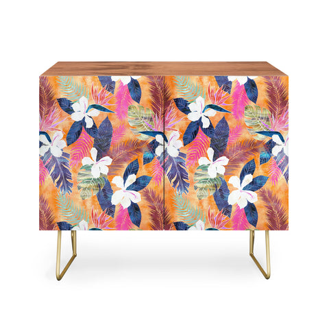 Schatzi Brown Hawaii Flower 4 Orange Credenza