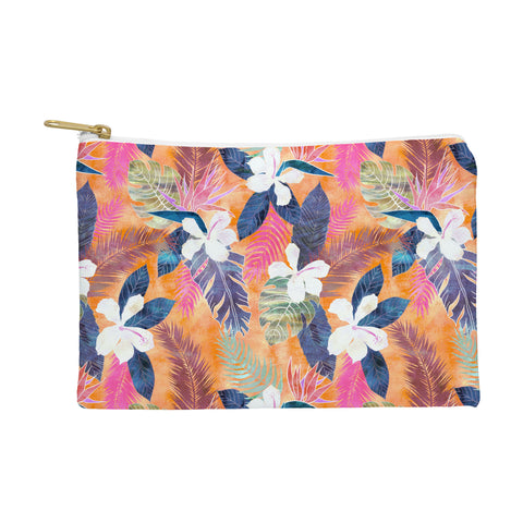 Schatzi Brown Hawaii Flower 4 Orange Pouch