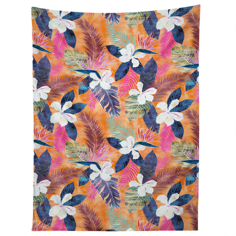Schatzi Brown Hawaii Flower 4 Orange Tapestry
