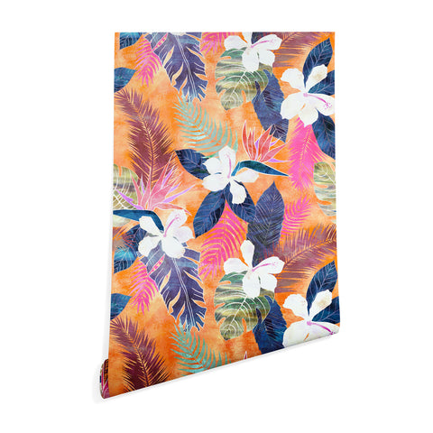 Schatzi Brown Hawaii Flower 4 Orange Wallpaper