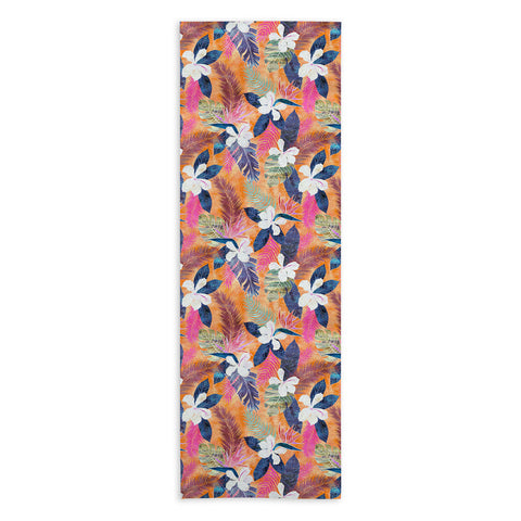 Schatzi Brown Hawaii Flower 4 Orange Yoga Towel