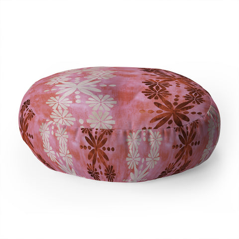 Schatzi Brown Hawaiian Boho Desert Floor Pillow Round