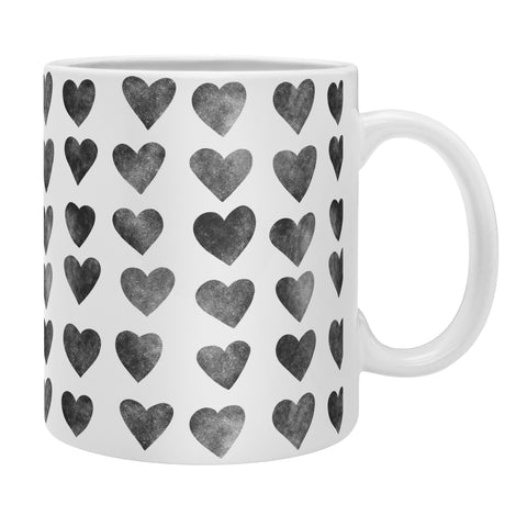 Schatzi Brown Heart Stamps Black and White Coffee Mug