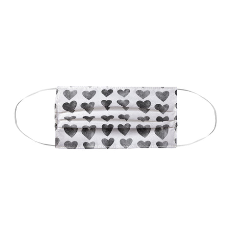 Schatzi Brown Heart Stamps Black and White Face Mask