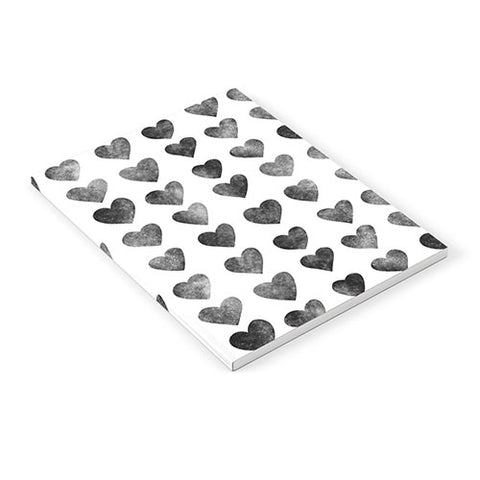 Schatzi Brown Heart Stamps Black and White Notebook