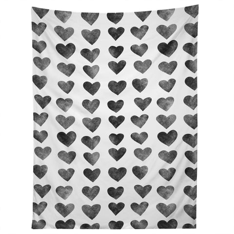 Schatzi Brown Heart Stamps Black and White Tapestry