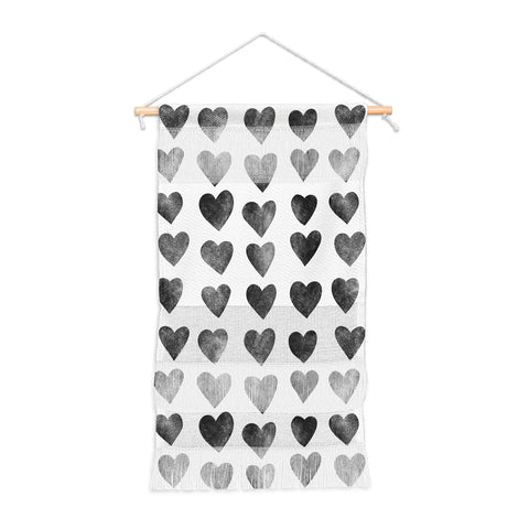 Schatzi Brown Heart Stamps Black and White Wall Hanging Portrait