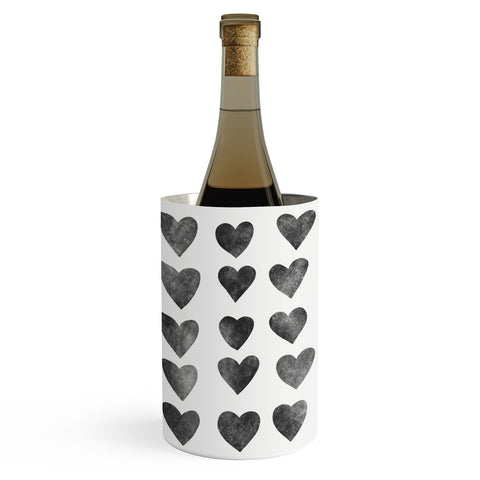 Schatzi Brown Heart Stamps Black and White Wine Chiller