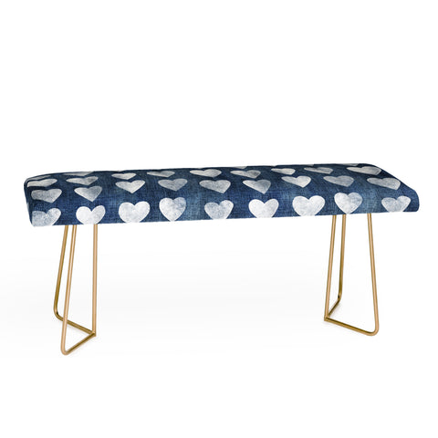 Schatzi Brown Heart Stamps Denim Bench