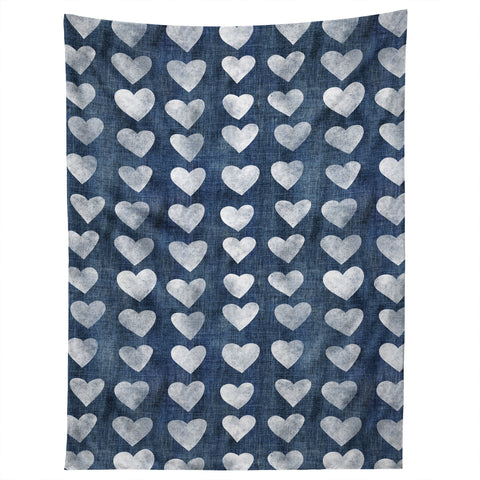 Schatzi Brown Heart Stamps Denim Tapestry