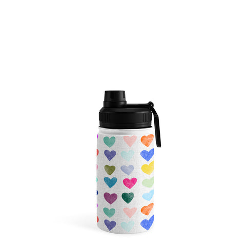 Schatzi Brown Heart Stamps Multi Water Bottle