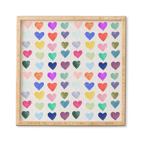 Schatzi Brown Heart Stamps Multi Framed Wall Art