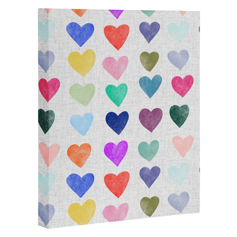 Schatzi Brown Heart Stamps Multi Art Canvas