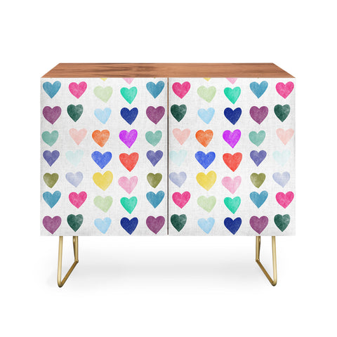 Schatzi Brown Heart Stamps Multi Credenza