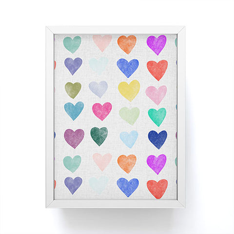 Schatzi Brown Heart Stamps Multi Framed Mini Art Print