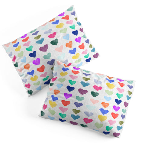 Schatzi Brown Heart Stamps Multi Pillow Shams