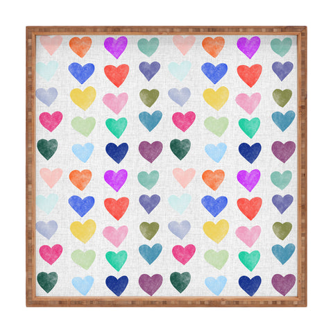 Schatzi Brown Heart Stamps Multi Square Tray