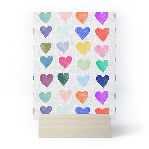 Schatzi Brown Heart Stamps Multi Mini Art Print