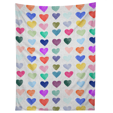 Schatzi Brown Heart Stamps Multi Tapestry